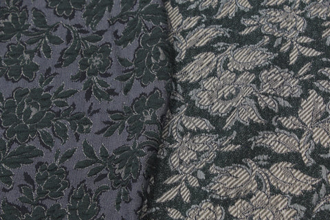 FLOWERY GREEN AND BLUE JACQUARD