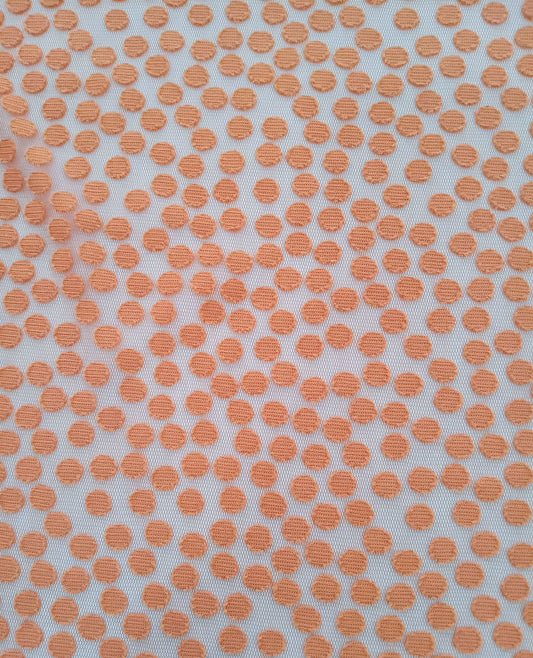 Orange Polka Dots Tulle 93586
