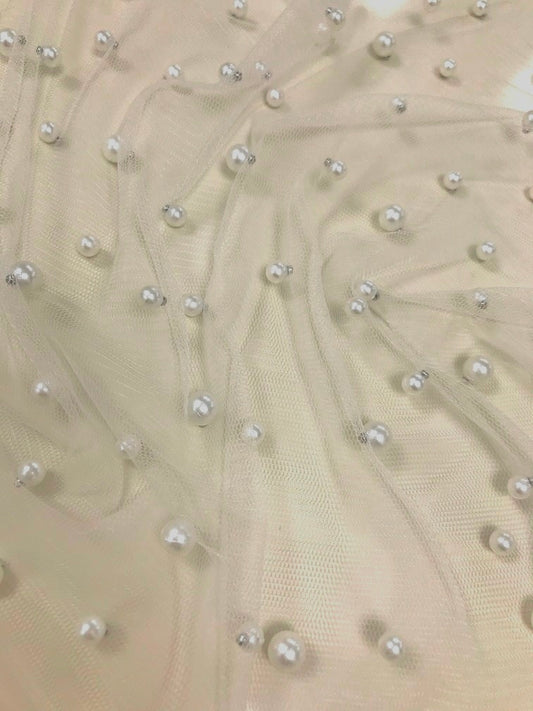 Tulle with pearls 93462