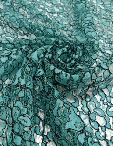 French chantilly lace - ocean green
