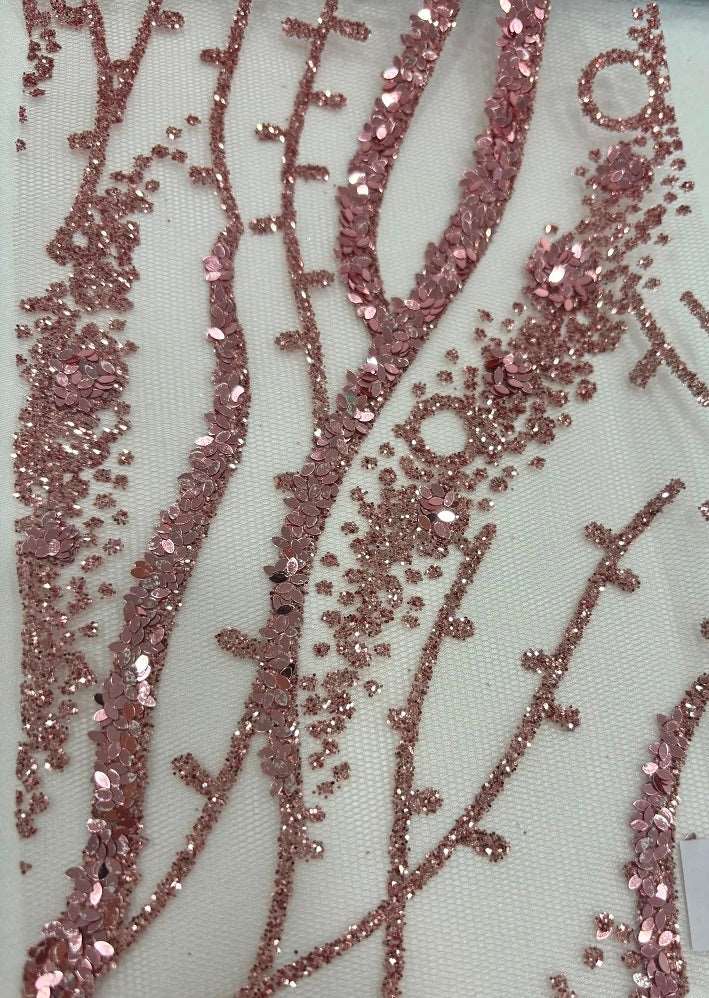 Embroidery tulle with glitter 93924