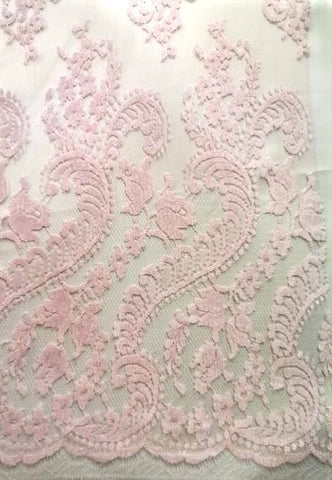 Chantilly soft pink lace 93718