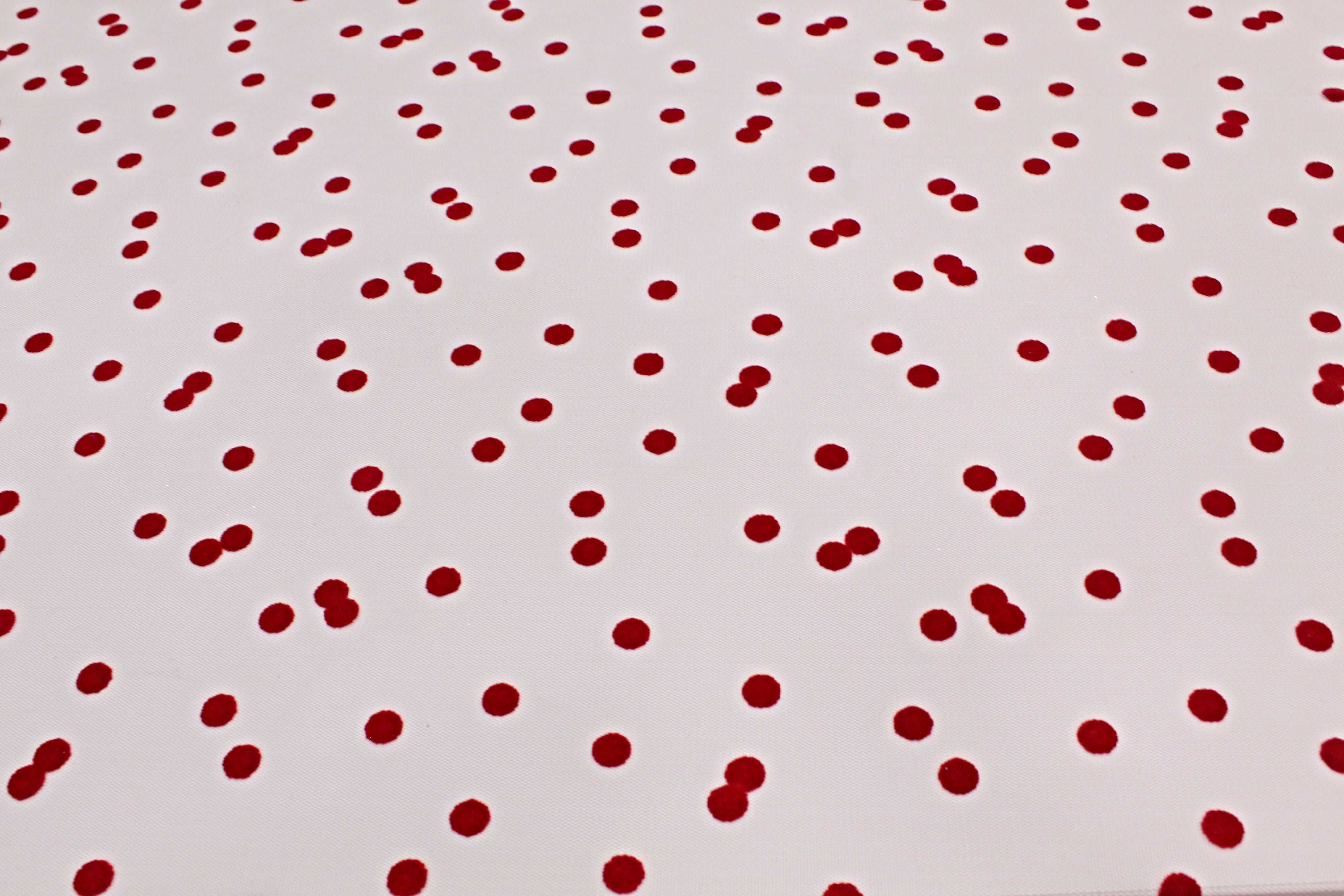 Polka Dot Tulle Red Flock on Skin tone Tulle 93228